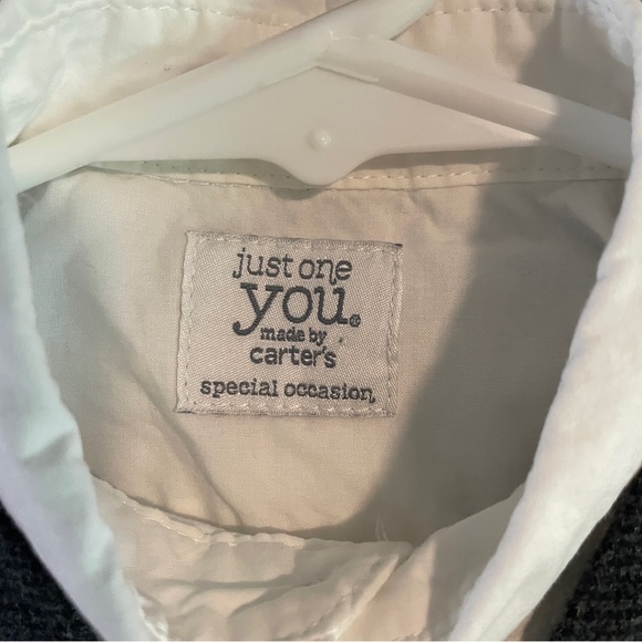Carter’s grey vest, grey pants, white button down onesie, size 18 months - Picture 4 of 7